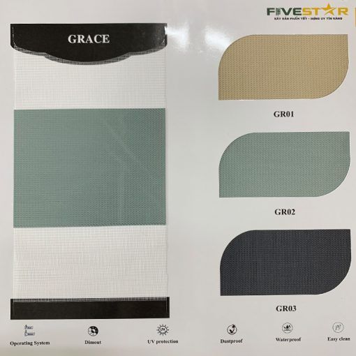 Rèm cầu vồng cản nắng tốt hãng FIVESTAR – Mã GRACE - MD