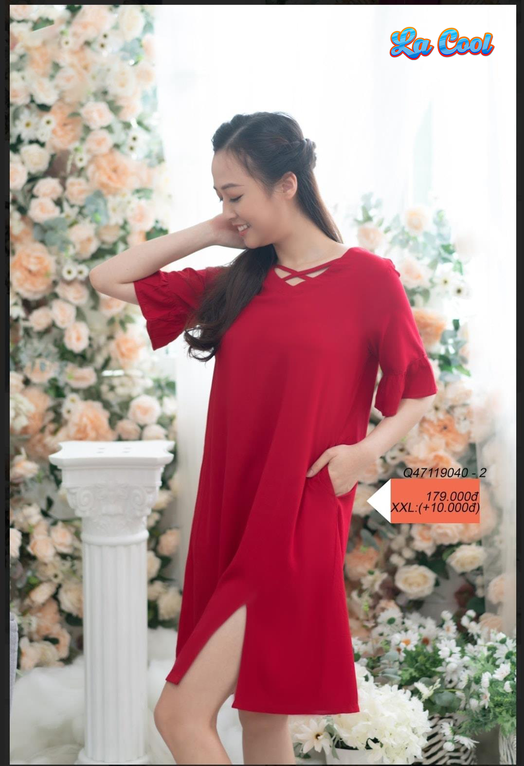 Đầm mặc nhà RAYON màu dáng xuông mềm mát - Q47119040