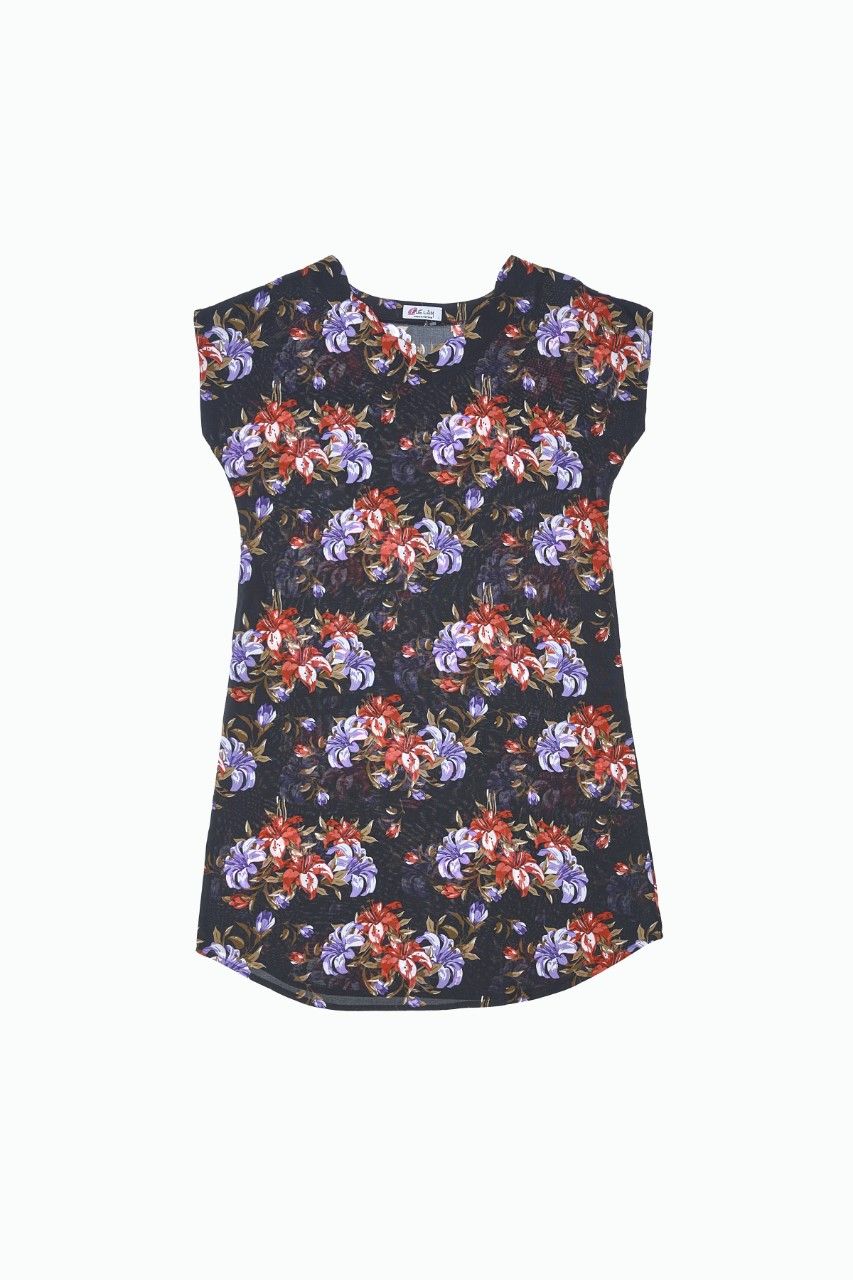 Đầm mặc nhà Rayon in hoa - QNĐRH90-2