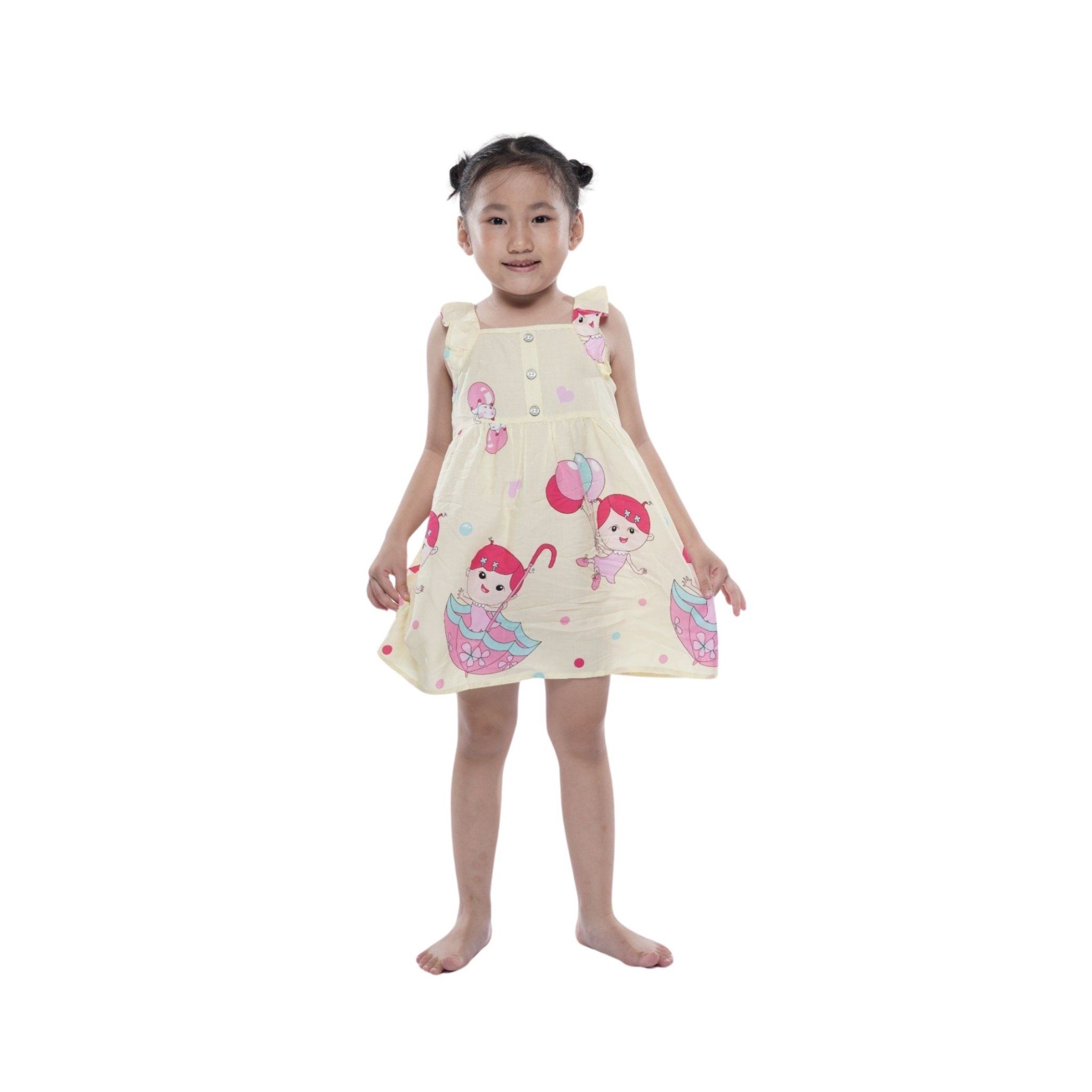 đầm trẻ em rayon dáng xòe họa tiết dễ thương - Q27119030