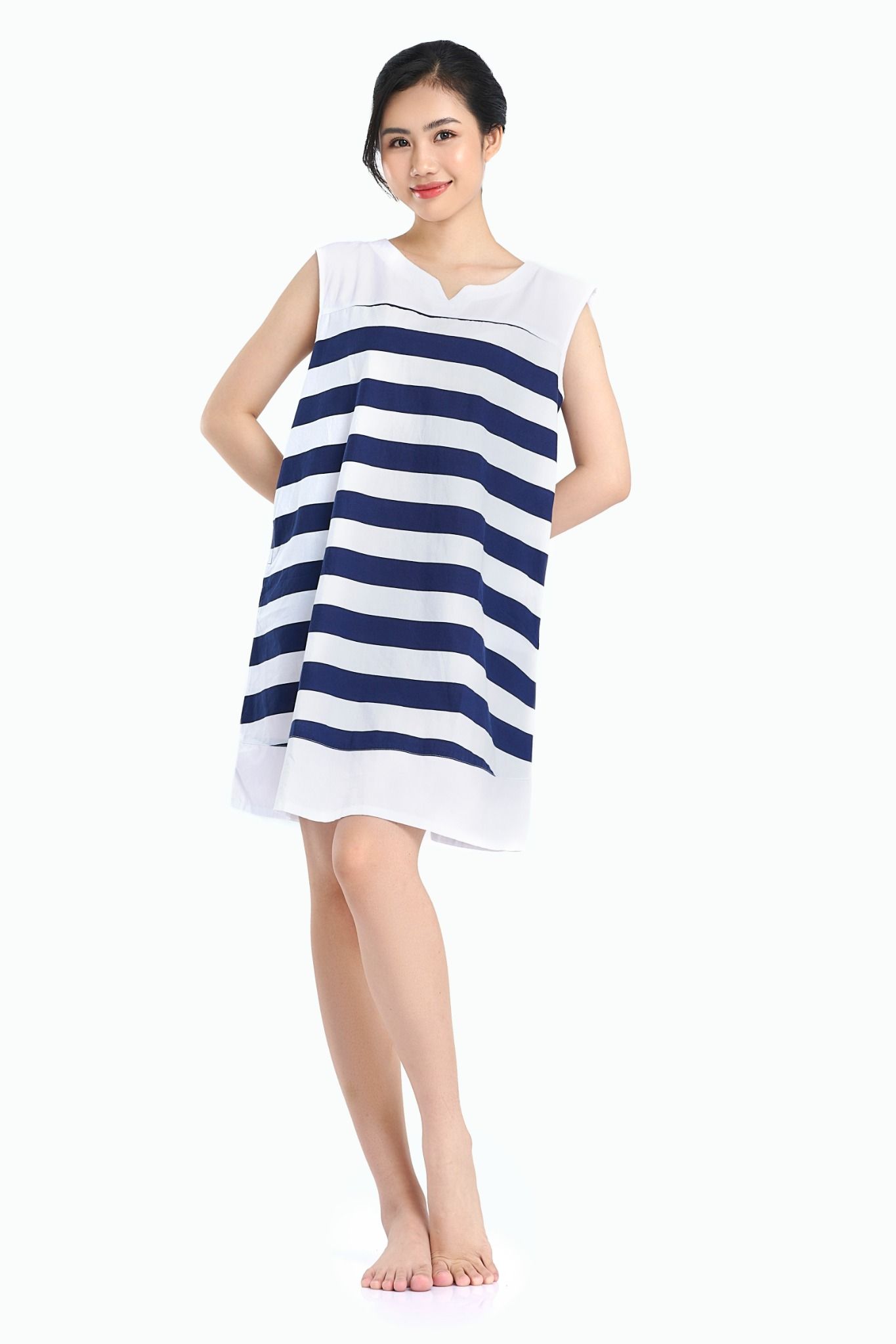 Đồ Bộ Mặc Nhà Đầm Cotton Sợi Màu - A47218010