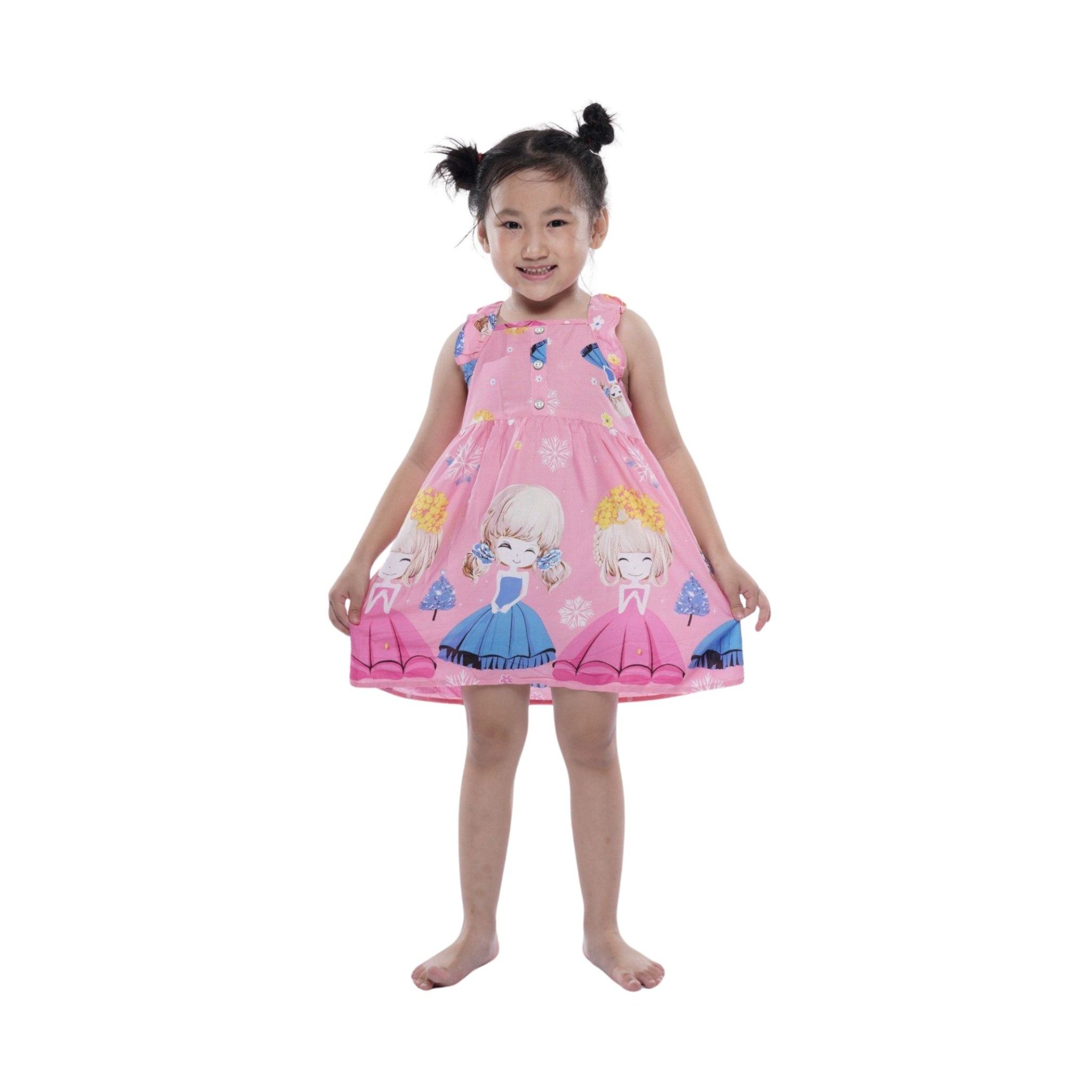 đầm trẻ em rayon dáng xòe họa tiết dễ thương - Q27119030