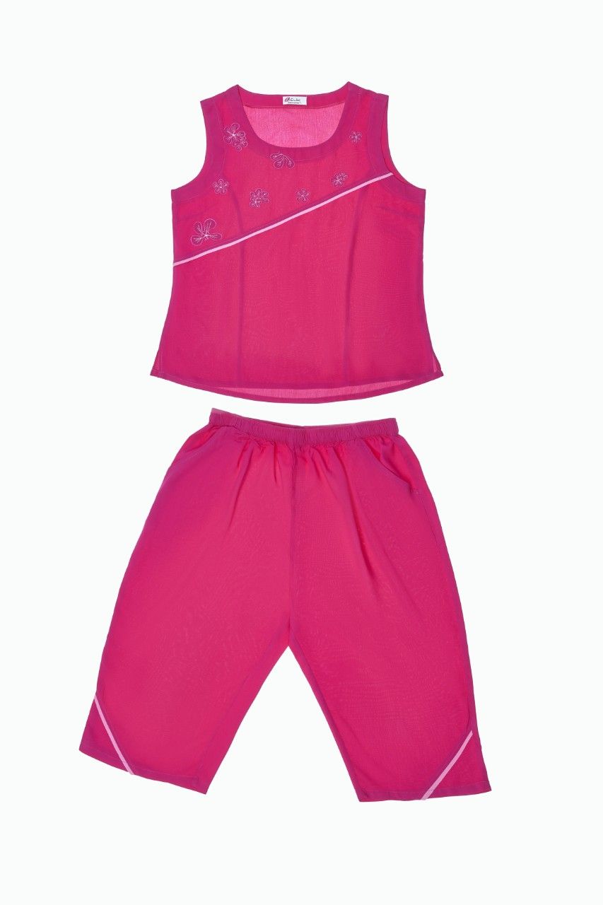 Bộ Mặc NHà Bộ Lửng Rayon Màu Thêu - Q44128080