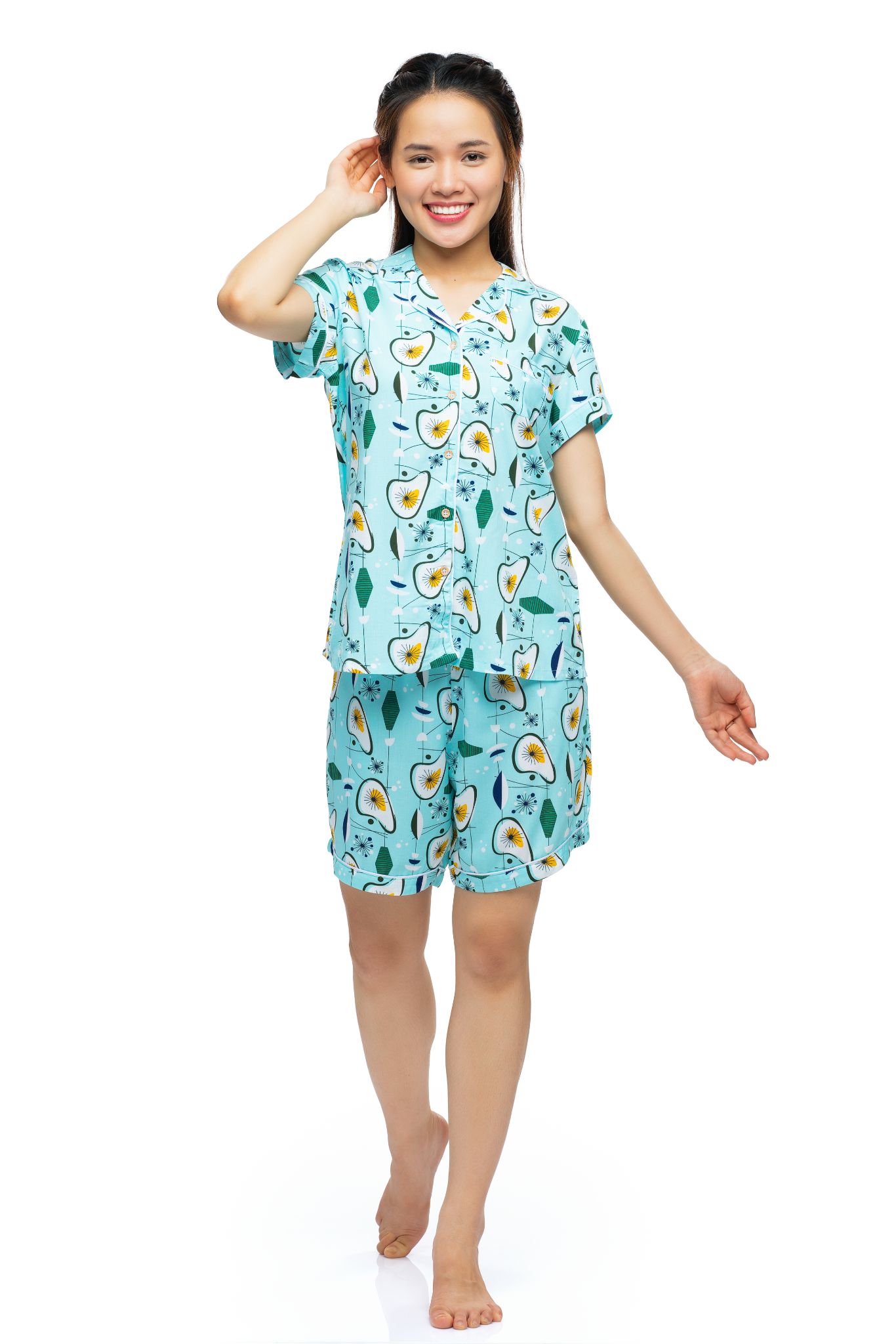 Đồ bộ Pijama quần ngắn áo ngắn tay họa tiết quả bơ - A43112302