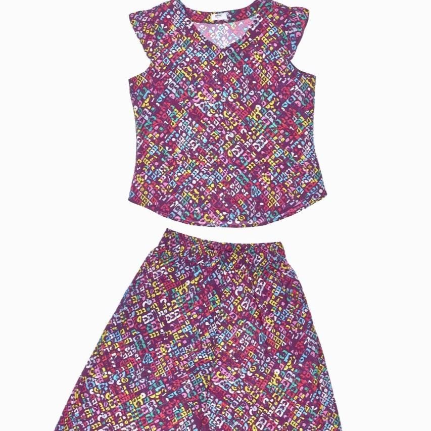 Đồ bộ mặc nhà bộ lỡ RAYON in hoa - A48118020