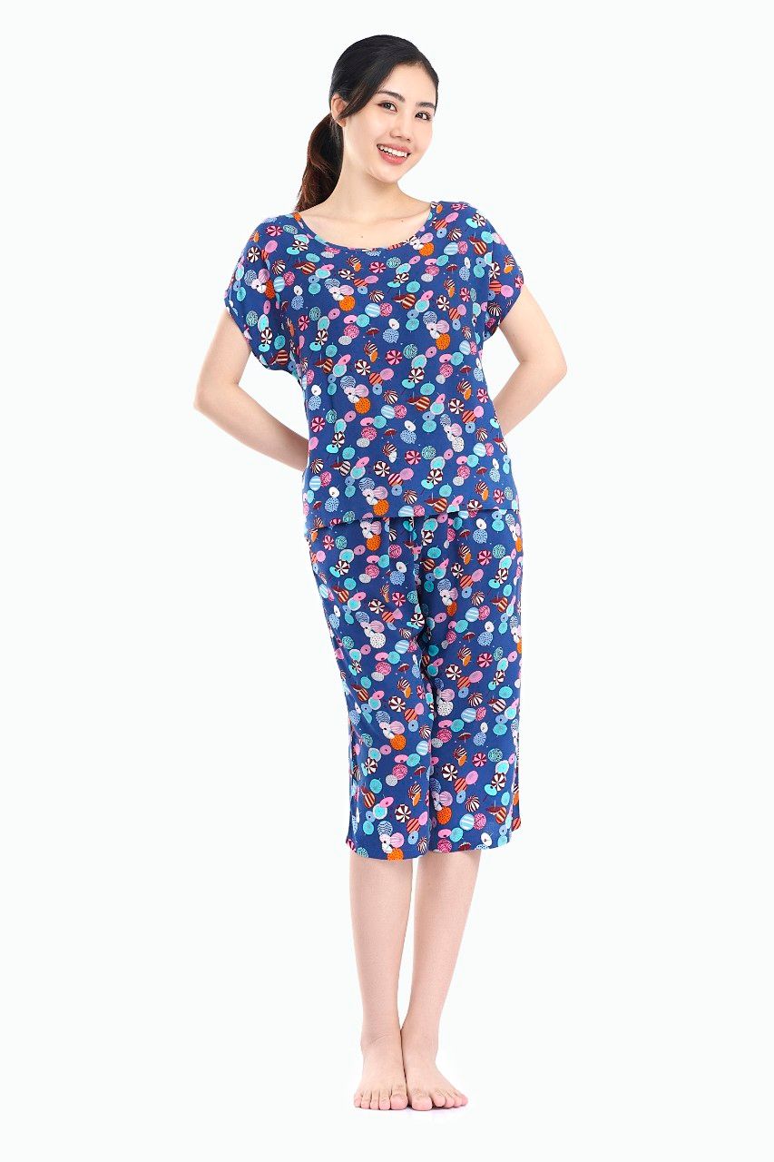 Đồ bộ mặc nhà bộ lửng Rayon hoa - Q44119120
