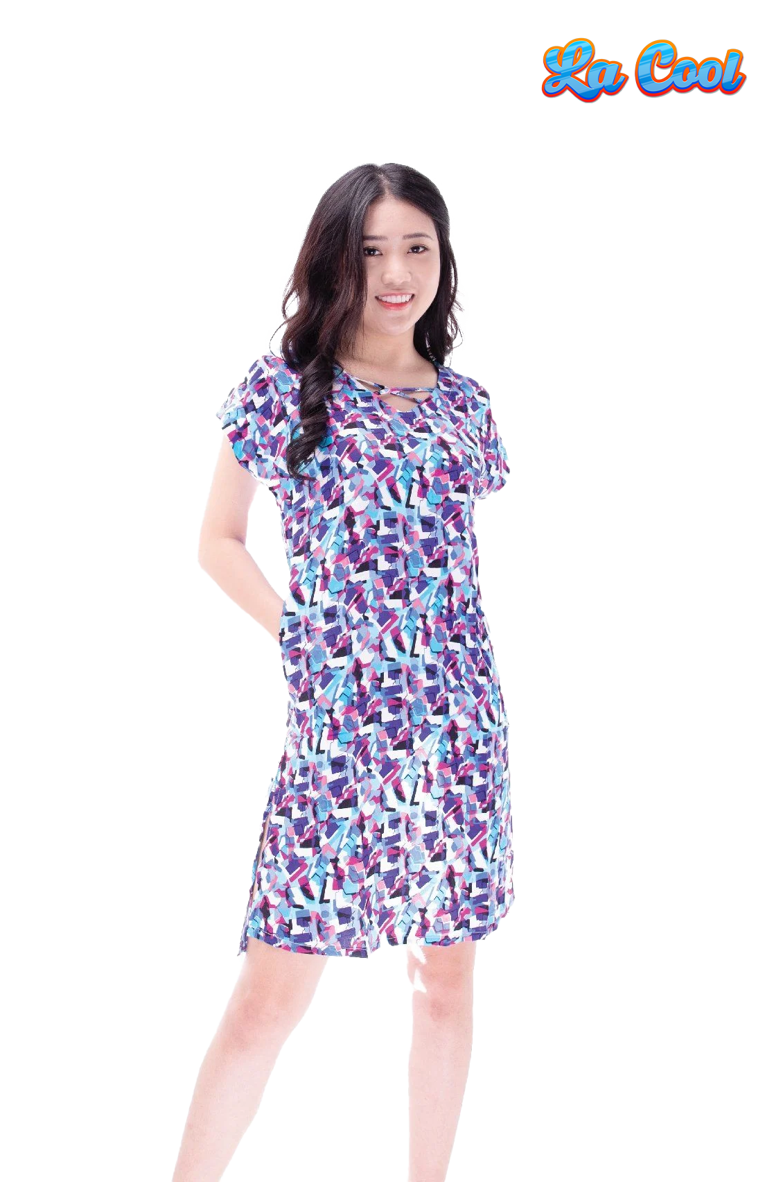 Đồ bộ mặc nhà đầm Rayon in hoa - A47118040