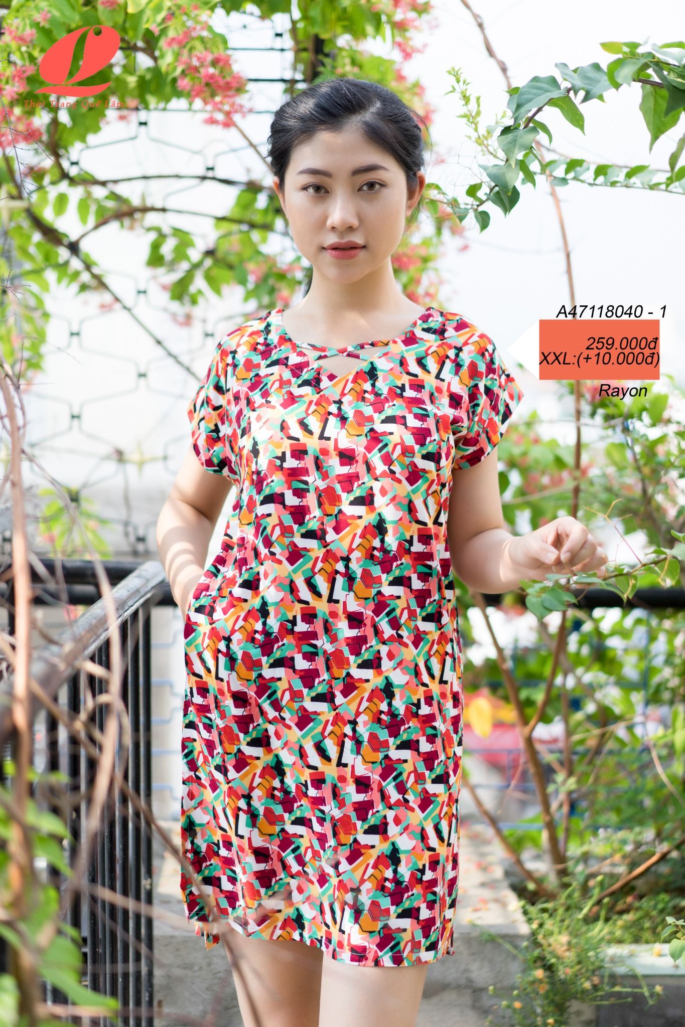 Đồ bộ mặc nhà đầm Rayon in hoa - A47118040