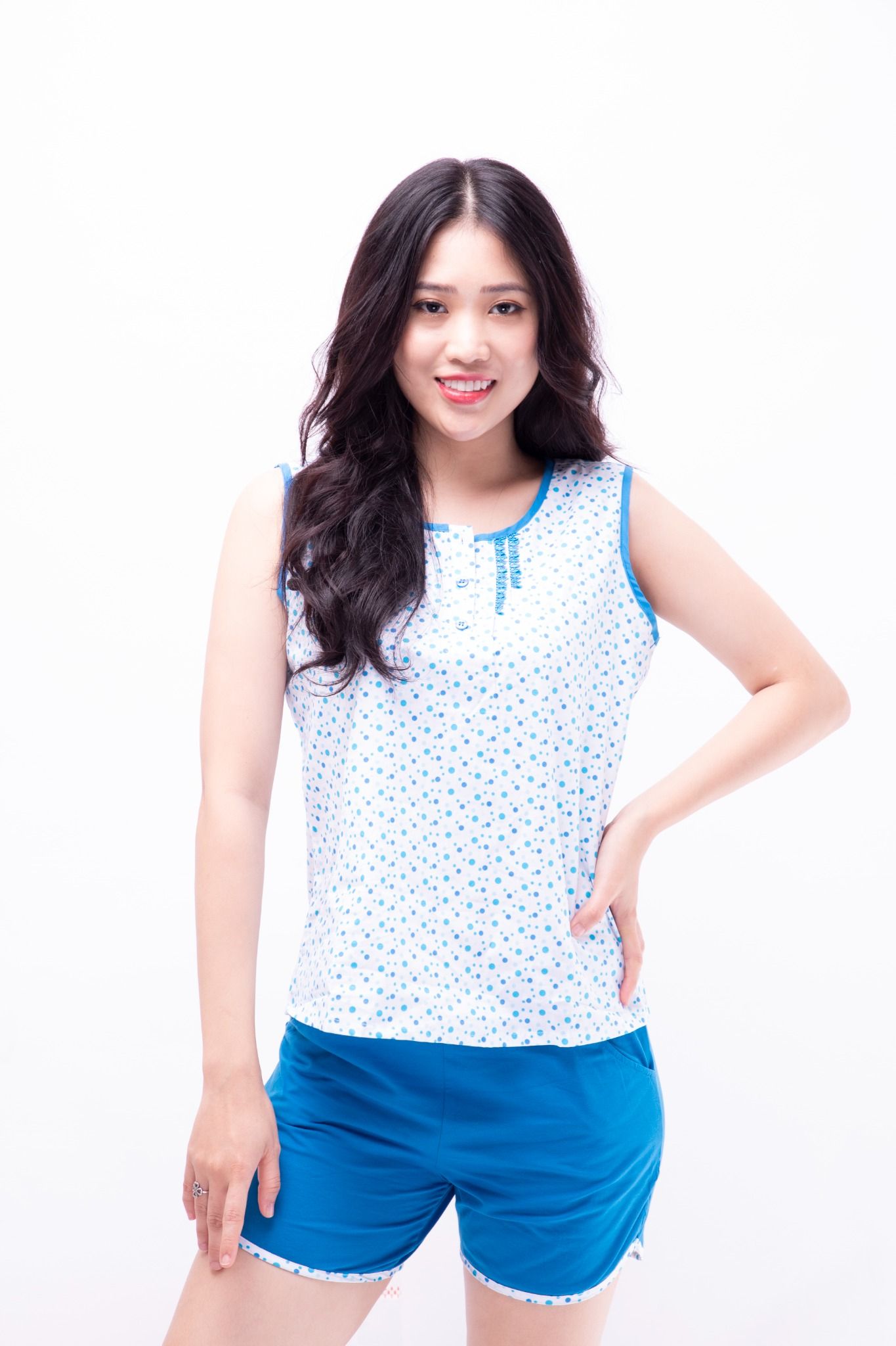 Đồ bộ mặc nhà bộ ngắn THUN phối COTTON - Q43618010