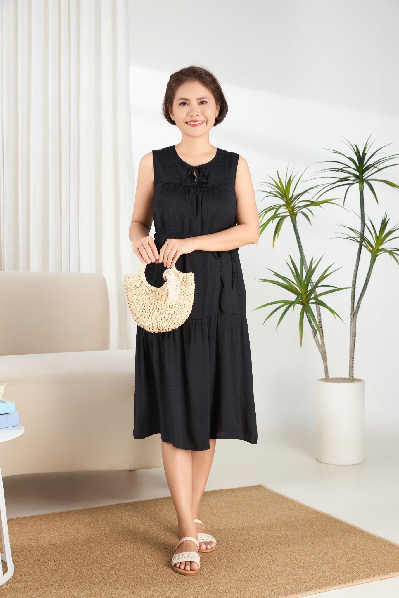 Q471532401 - Đầm mặc nhà Rayon gân
