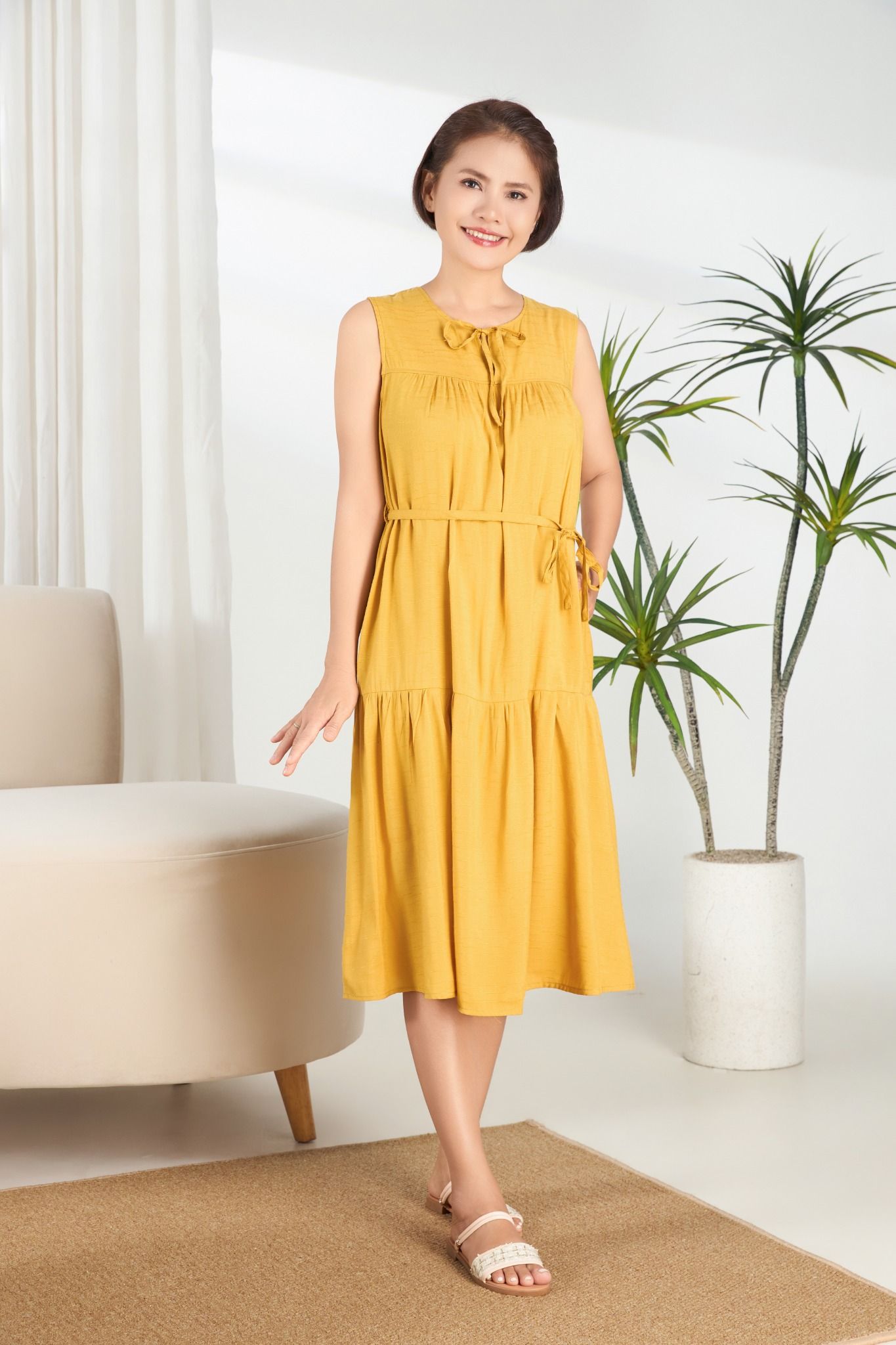 Q471532401 - Đầm mặc nhà Rayon gân