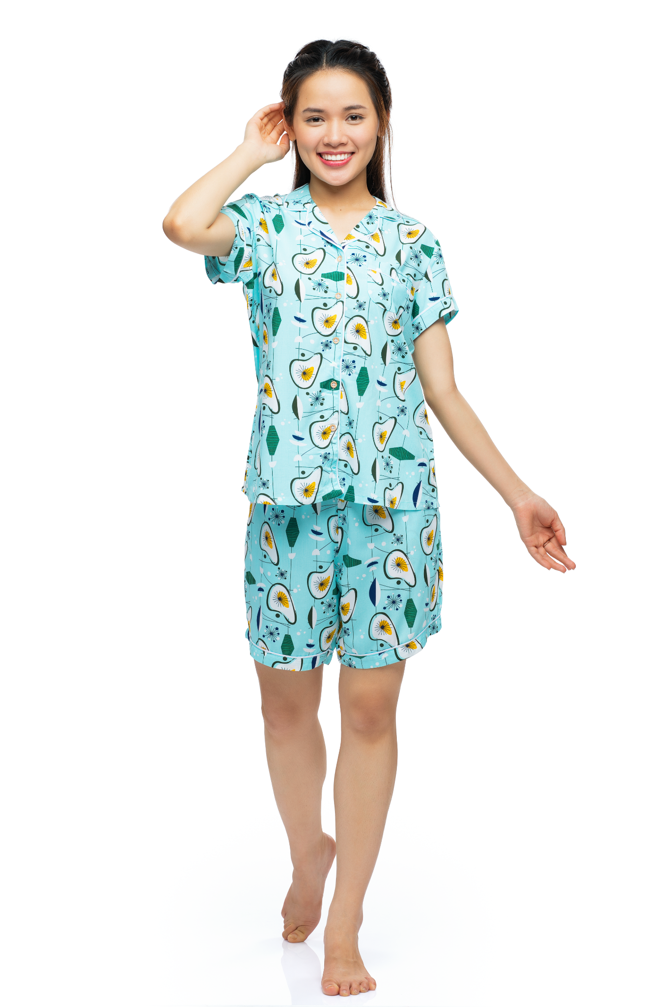  Đồ bộ Pijama quần ngắn áo ngắn tay họa tiết quả bơ - A43112302 