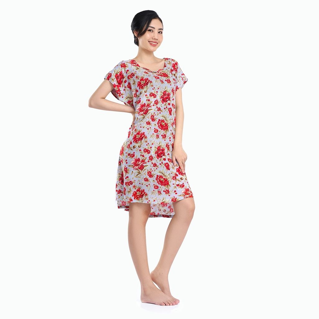  A47118021 - Đầm mặc nhà, váy ngủ nữ form rộng dáng cánh dơi chất Rayon mát mềm, họa tiết hoa bắt mắt nhiều màu full size M,L,XL,XXL 