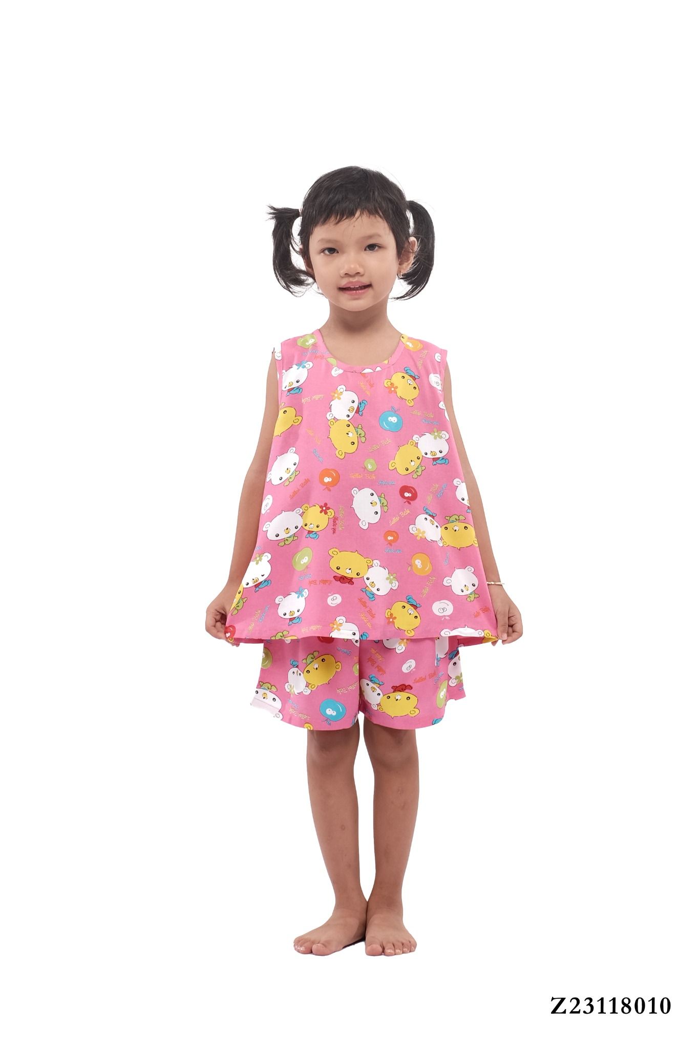 bộ đồ trẻ em cổ tròn viền - Z23118010