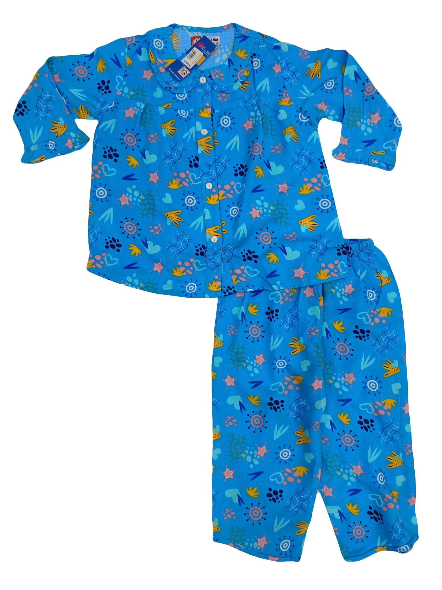 bộ Pijama bé gái quần dài áo dài tay họa tiết dễ thương - Q25112301
