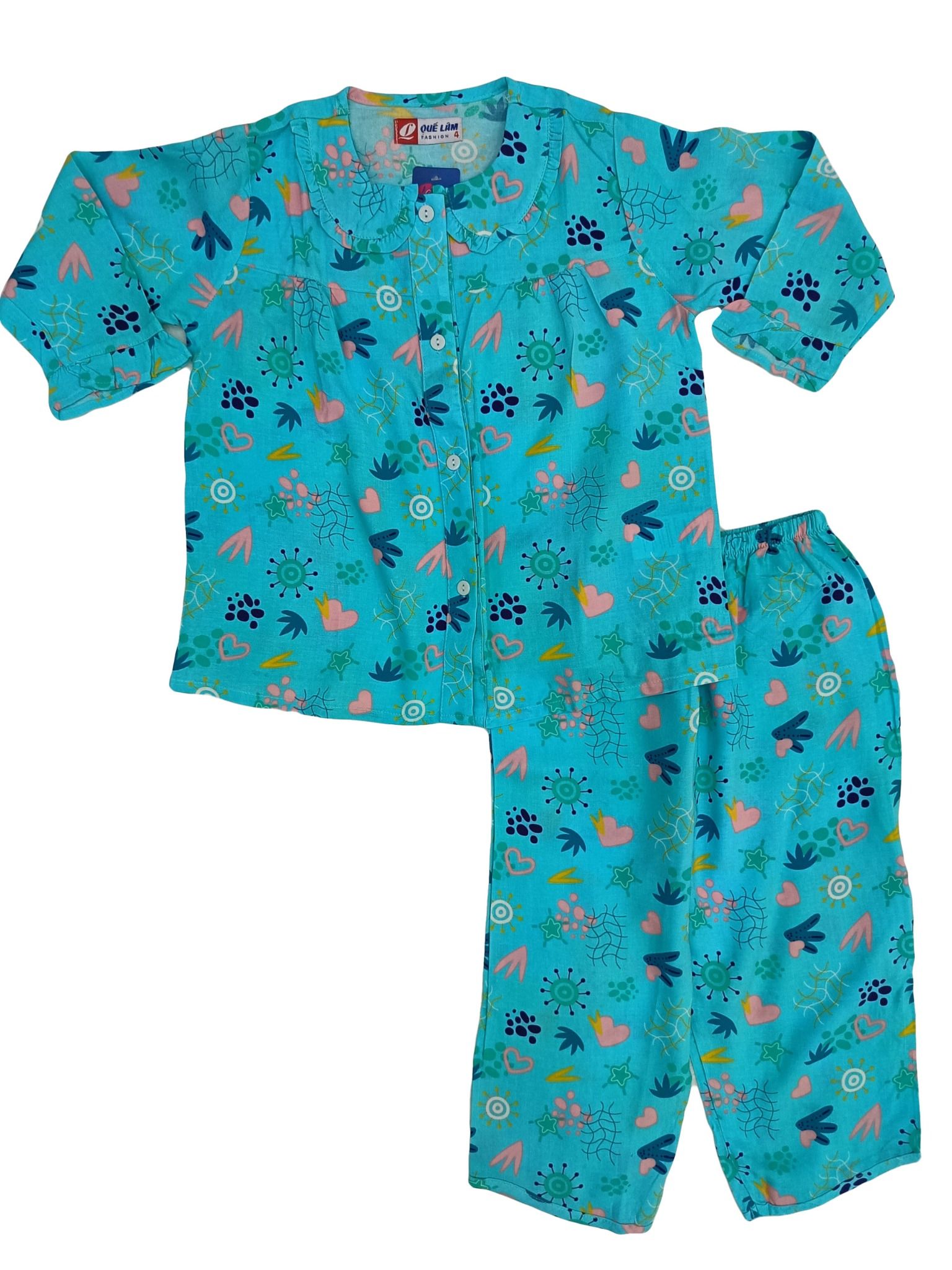 bộ Pijama bé gái quần dài áo dài tay họa tiết dễ thương - Q25112301