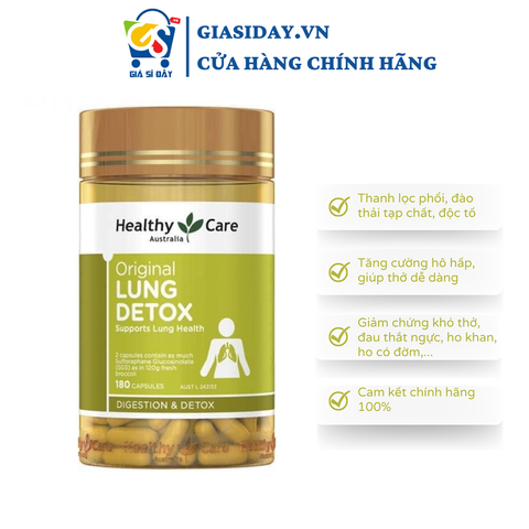 Viên Uống Hỗ Trợ Thải Độc Phổi Úc Healthy Care Original Lung Detox 180 Viên