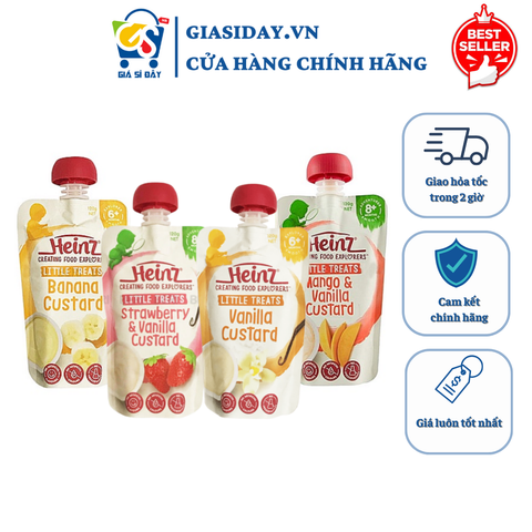 Váng Sữa / Trái Cây Nghiền Heinz Úc Cho Bé Ăn Dặm 6-8m+ Túi 120g