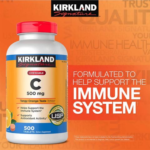 Vitamin C Kirkland Chewable C 500mg 500 Viên