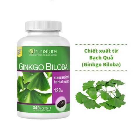 Bổ Não Trunature Ginkgo Biloba 120mg 340 Viên - Thực Phẩm Chức Năng Hỗ Trợ Sức Khỏe