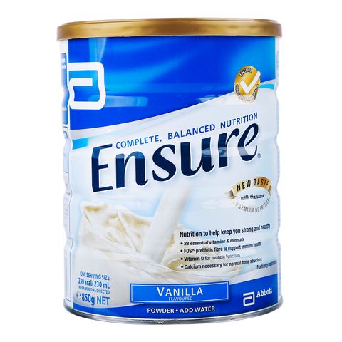 Sữa Bột Ensure Úc Vanilla 850g (Dành cho người cao tuổi, người suy nhược cơ thể)