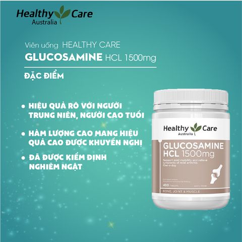 Viên Uống Bổ Xương Khớp Healthy Care Glucosamine HCL 1500mg 400 Viên