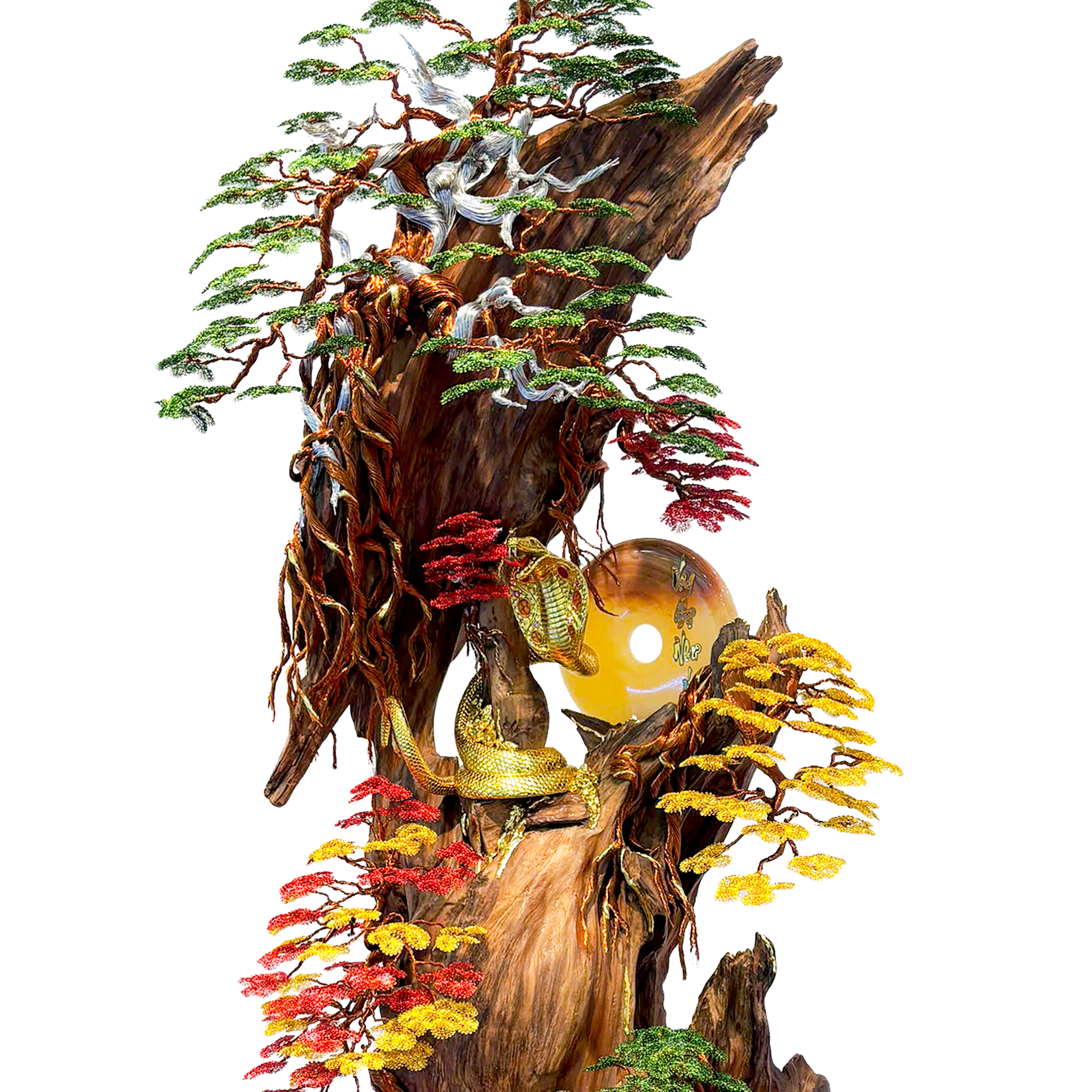 Tiểu cảnh bonsai gắn đá Quý linh Tỵ