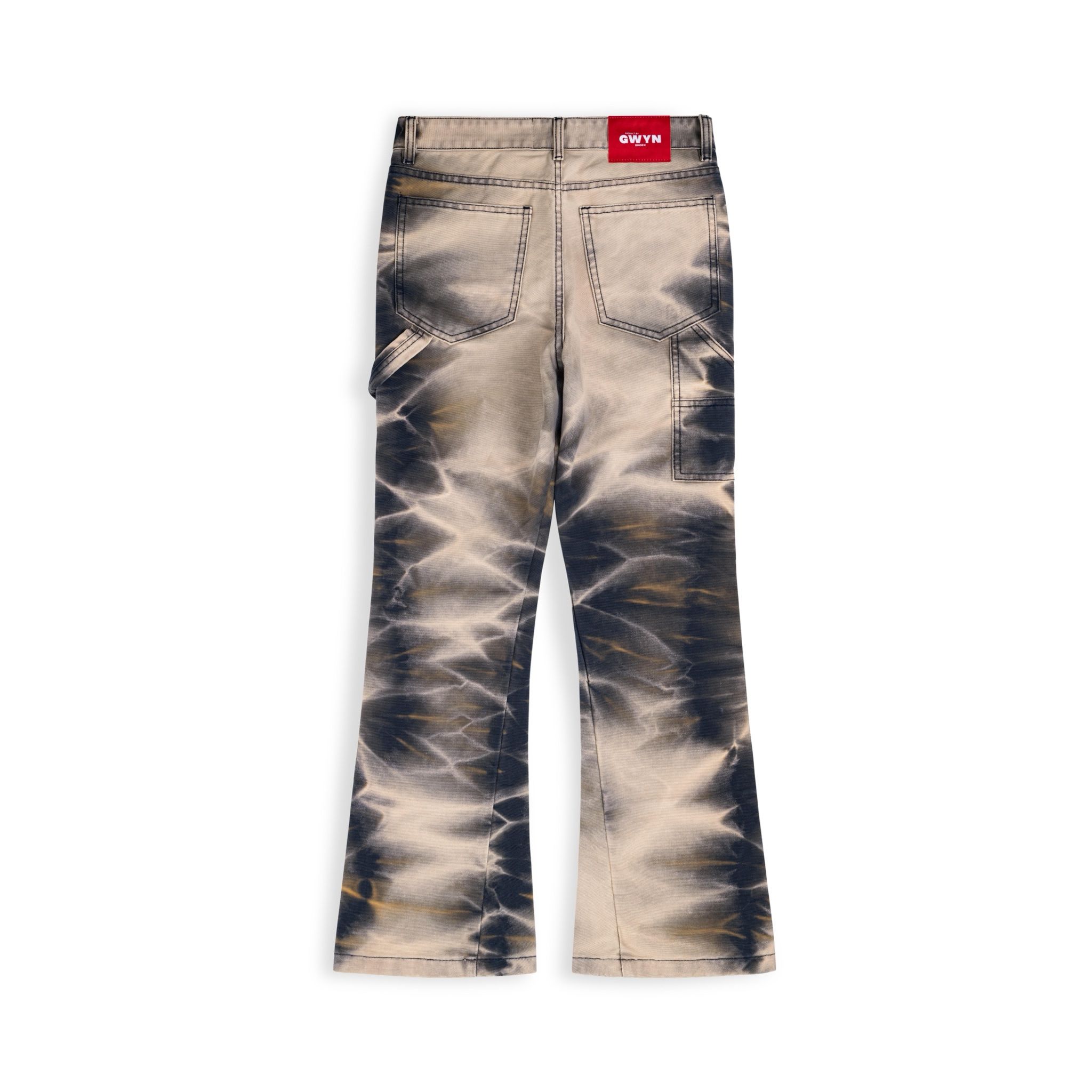 Double Knee Flare Jeans Light Brown