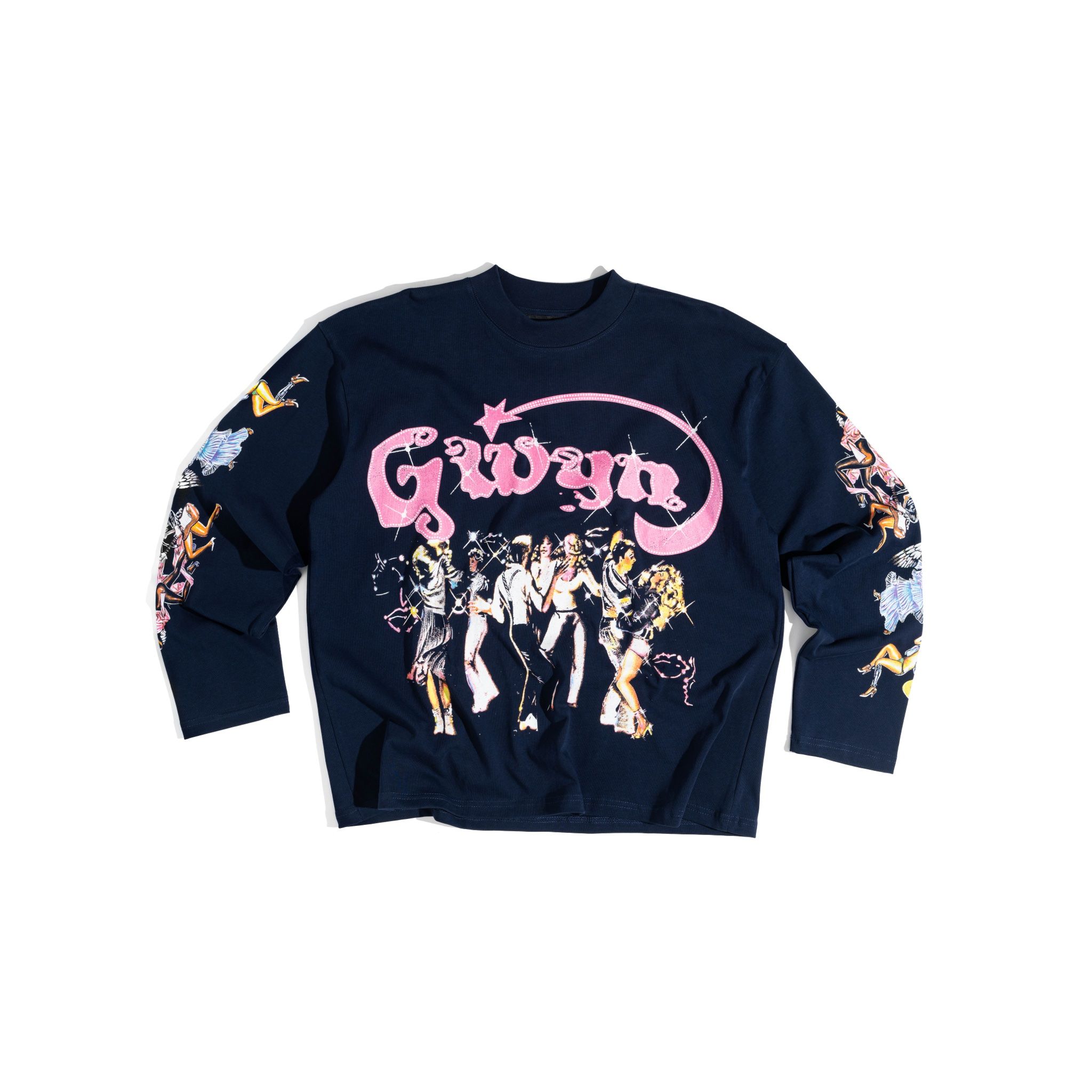 GWYN NIGHT CLUB LONG SLEEVED T-SHIRT/ NAVY BLUE