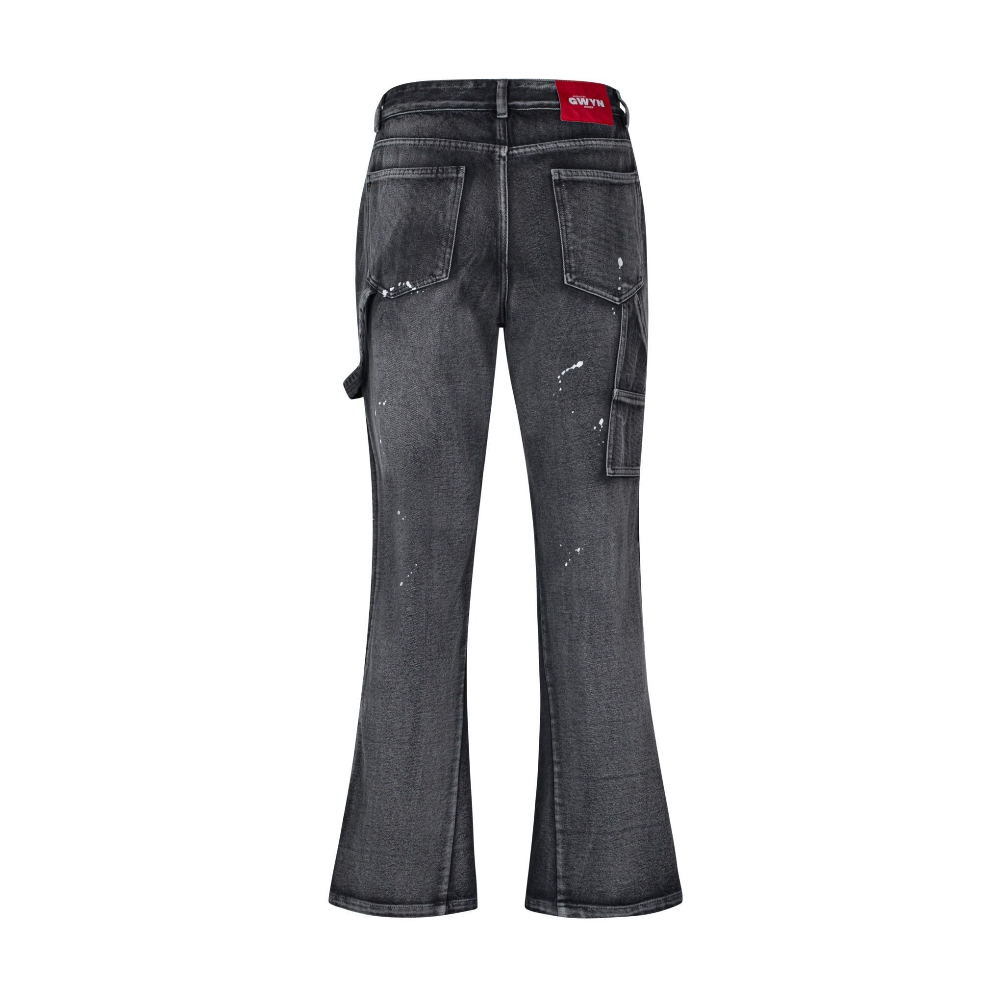 Double Knee Flare Jeans Black