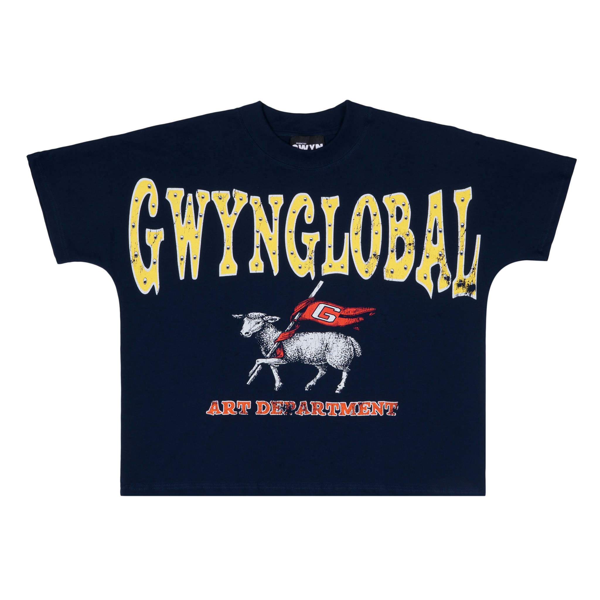 GWYN ADORABLE GOAT T-SHIRT/ NAVY BLUE