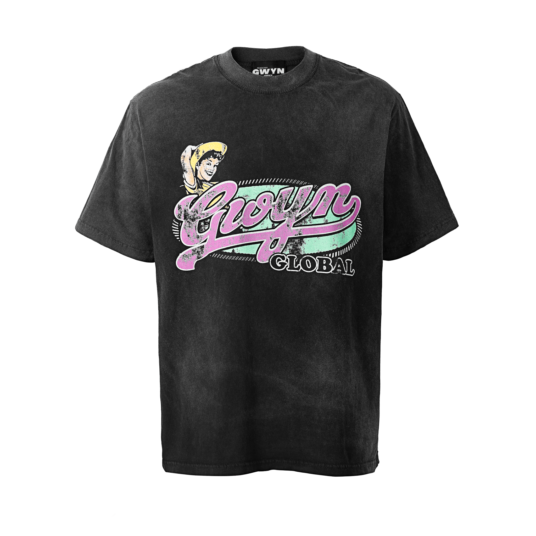 GWYN VINTAGE RACER T-SHIRT/ VINTAGE BLACK