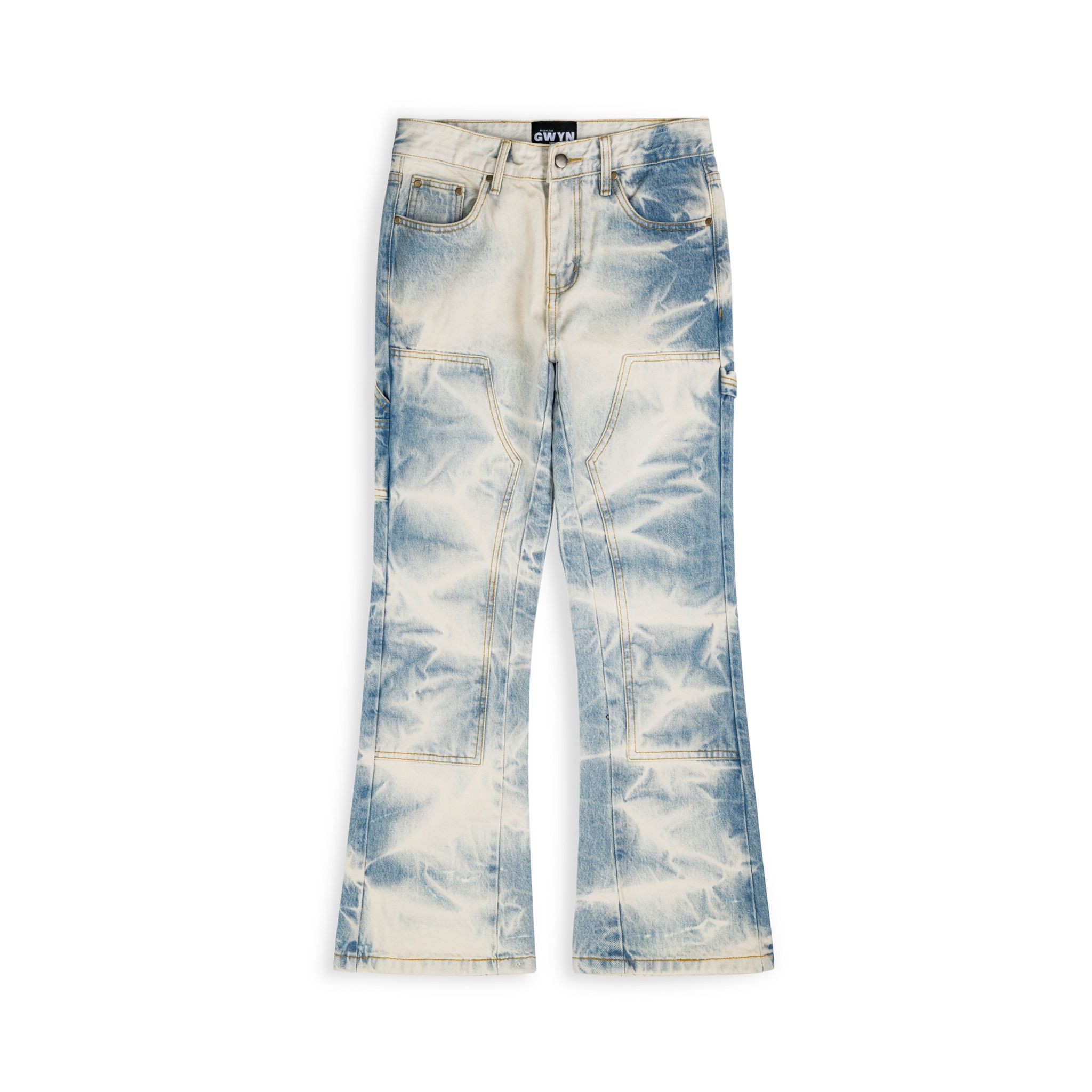 GWYN DOUBLE KNEE FLARE JEANS/ LIGHT BLUE