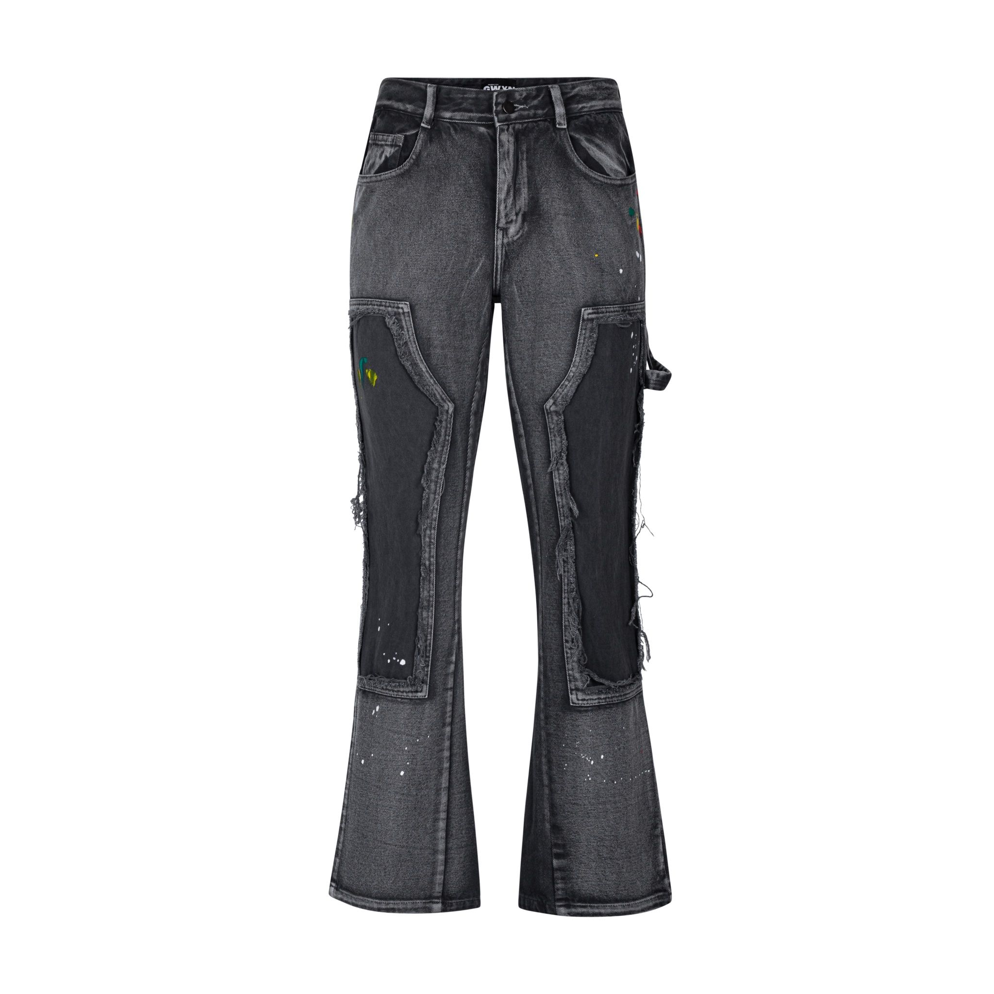 Double Knee Flare Jeans Black