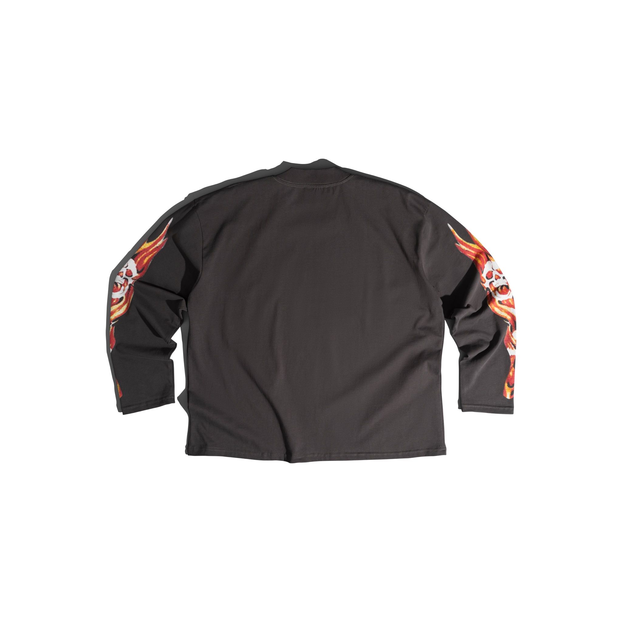 GWYN SINGLE SKULL LONG SLEEVED T-SHIRT/ DARK GREY