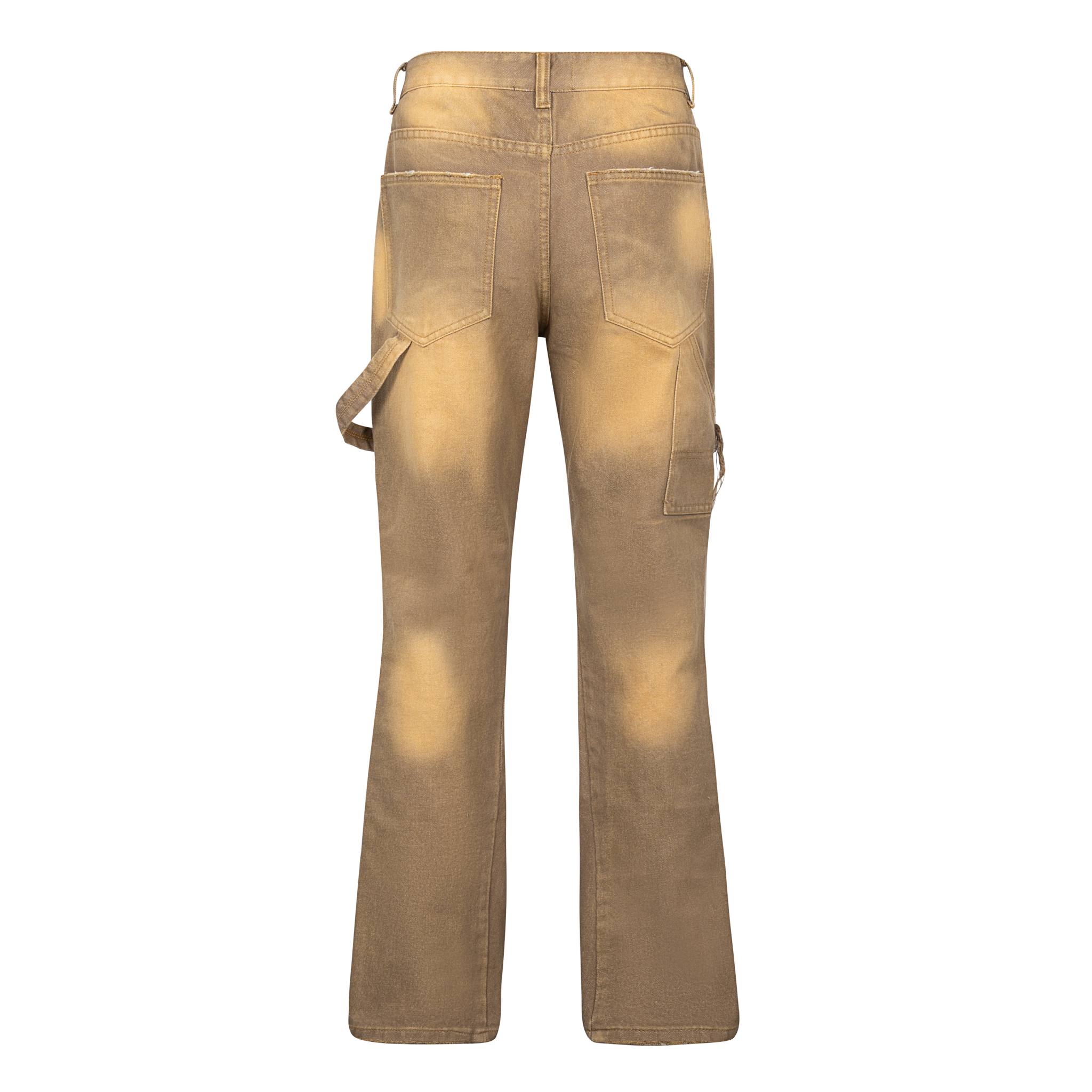 GWYN DOUBLE KNEE FLARE JEANS/ BROWN