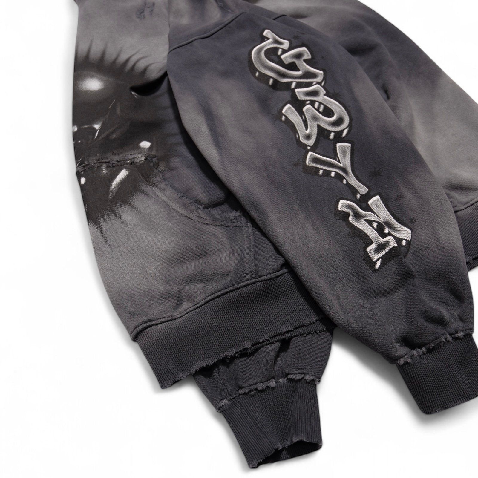 GWYN SKULL HOODIE/ WASHED GREY