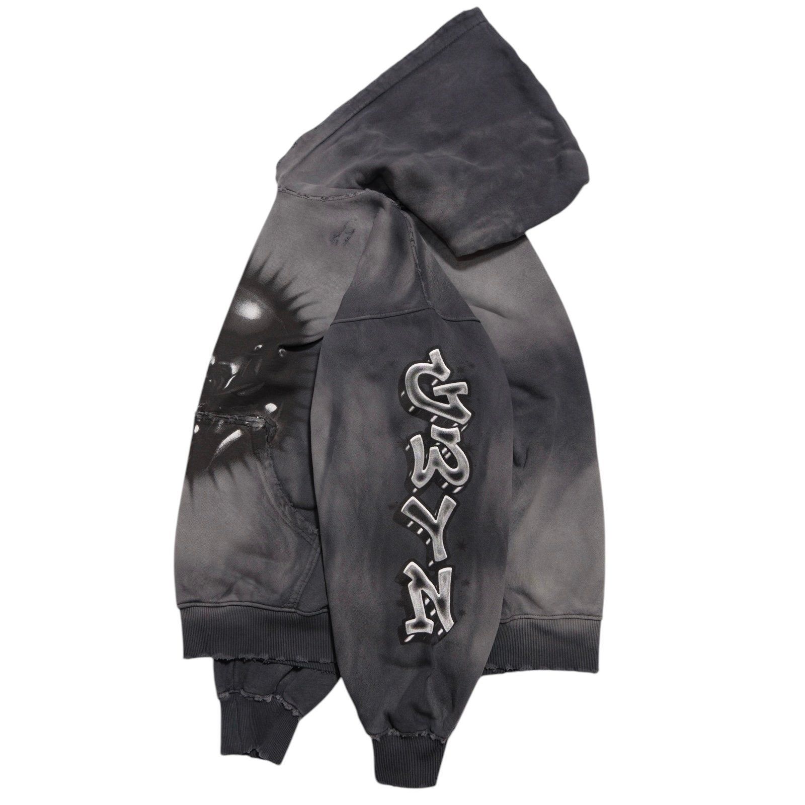 GWYN SKULL HOODIE/ WASHED GREY