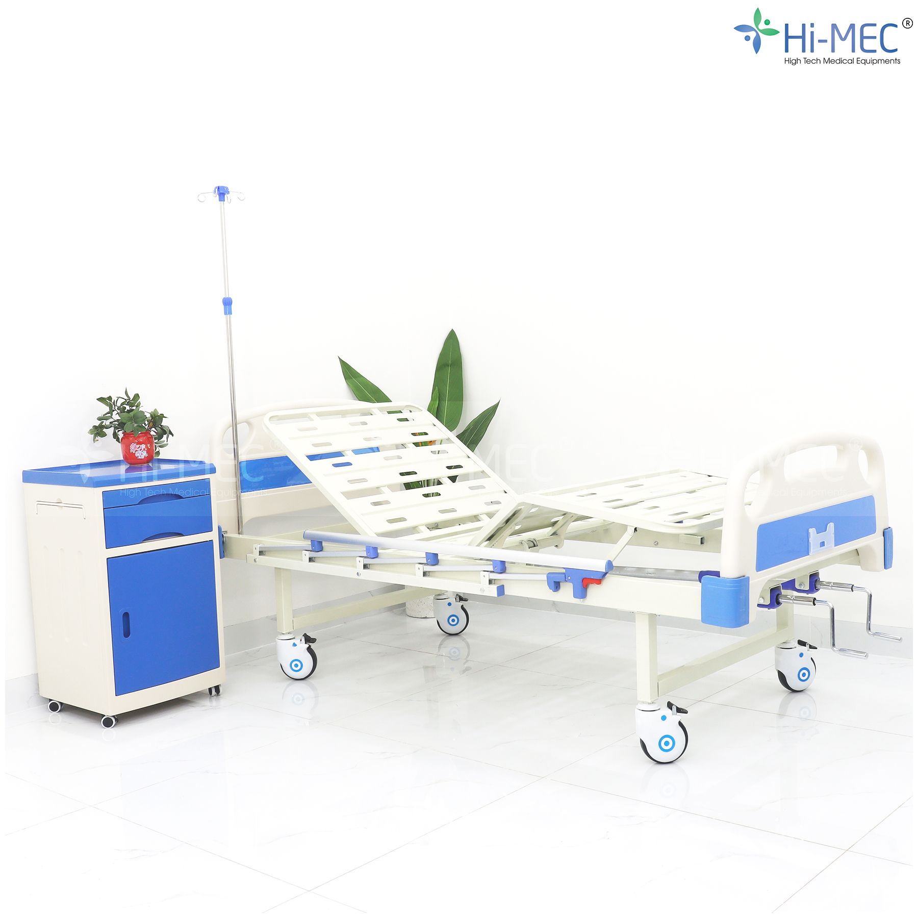  GIƯỜNG BỆNH NHÂN CHỈNH CƠ 2 TAY QUAY HI-MEC HMHB-1020 