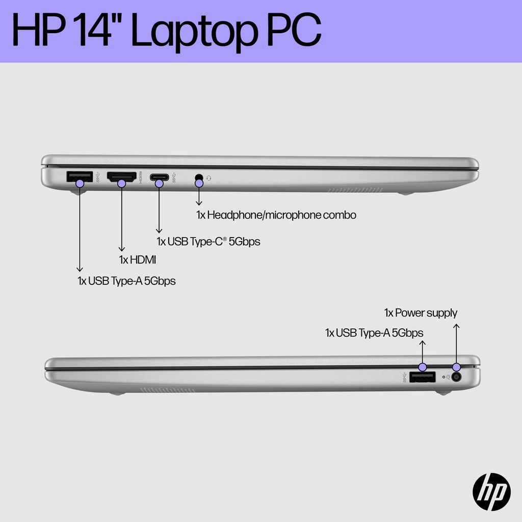 HP 14-ep0128TU i5-1335U/ 8GD4/ 512GSSD/ 14.0FHD/ Wlax/ BT5/ 3C41WHr/ W11SL/ BẠC