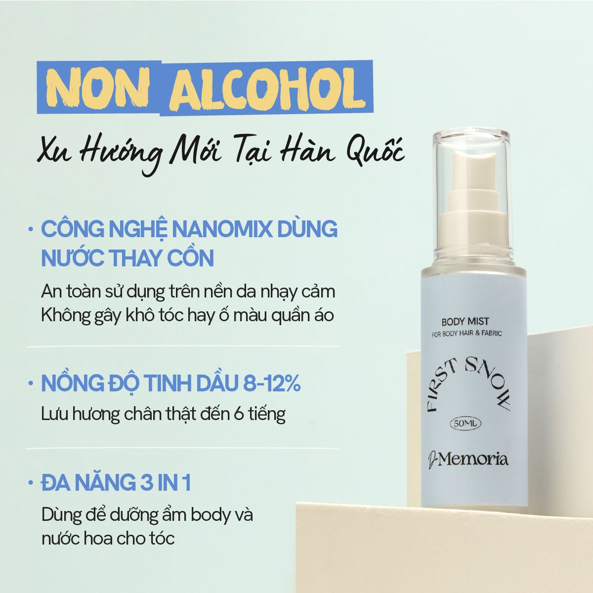Body Mist #01 FIRST SNOW - Hương Hoa Thanh Mát (50ml)