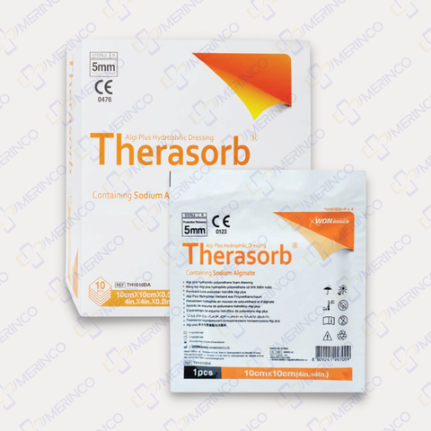 Gạc xốp siêu thấm hút không dính vào vết thương Therasorb Algi Plus Hydrophilic 10cmx10cm