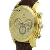  Đồng Hồ Chronograph Dây Da Aolix AL-7049G Nam Sapphire 