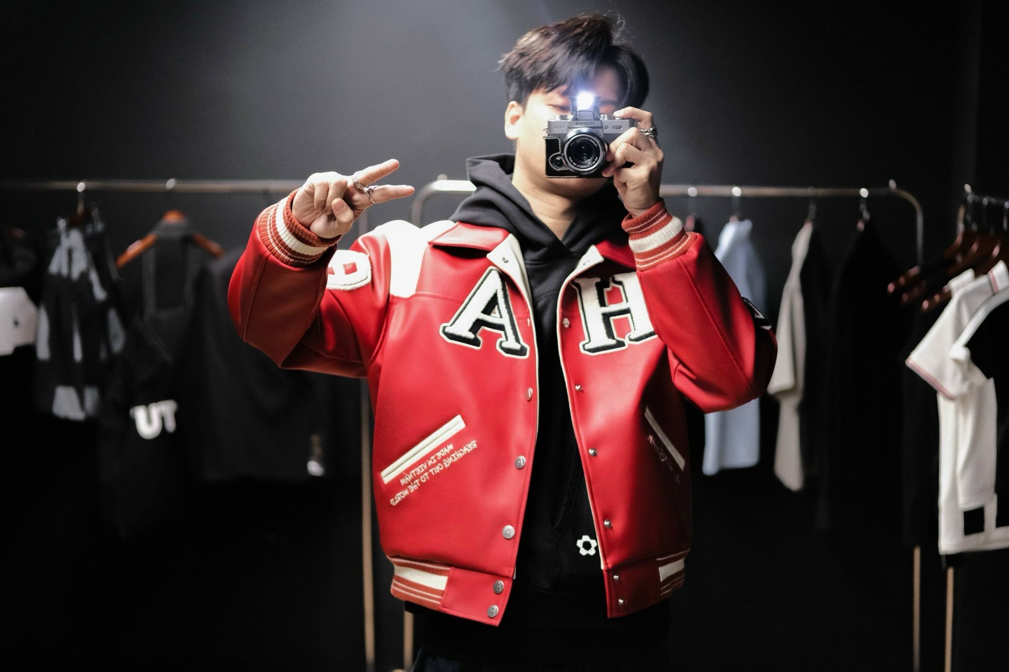 AA x HP LEATHER VARSITY // RED