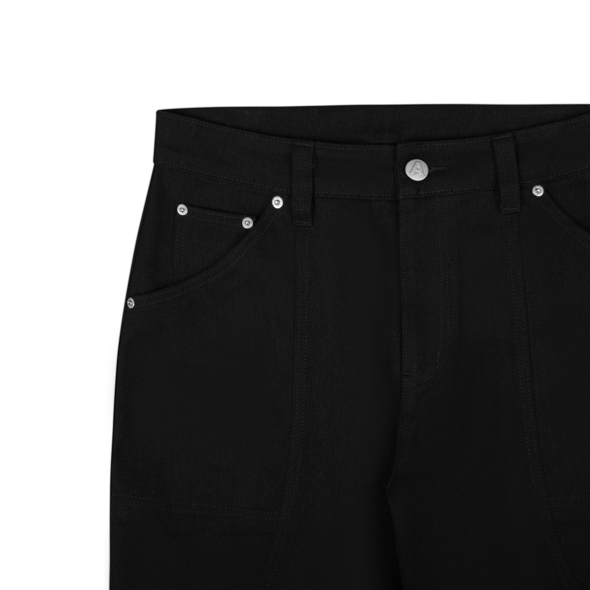 AA FLARE RAW DENIM PANTS // BLACK