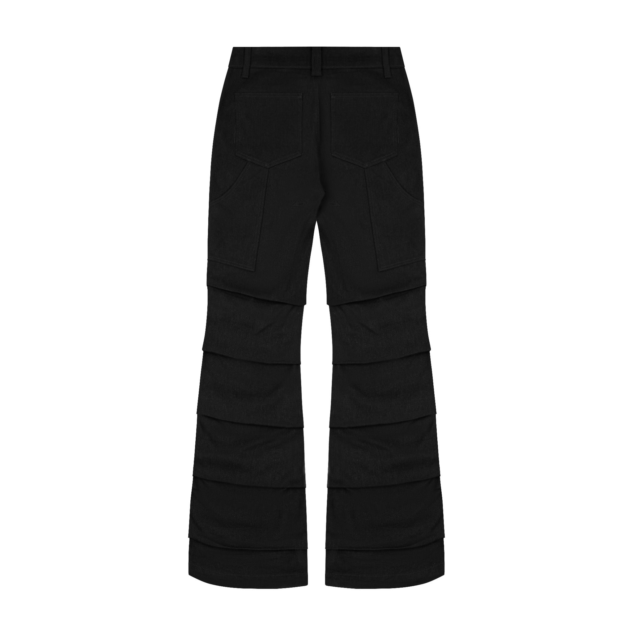 AA FLARE RAW DENIM PANTS // BLACK