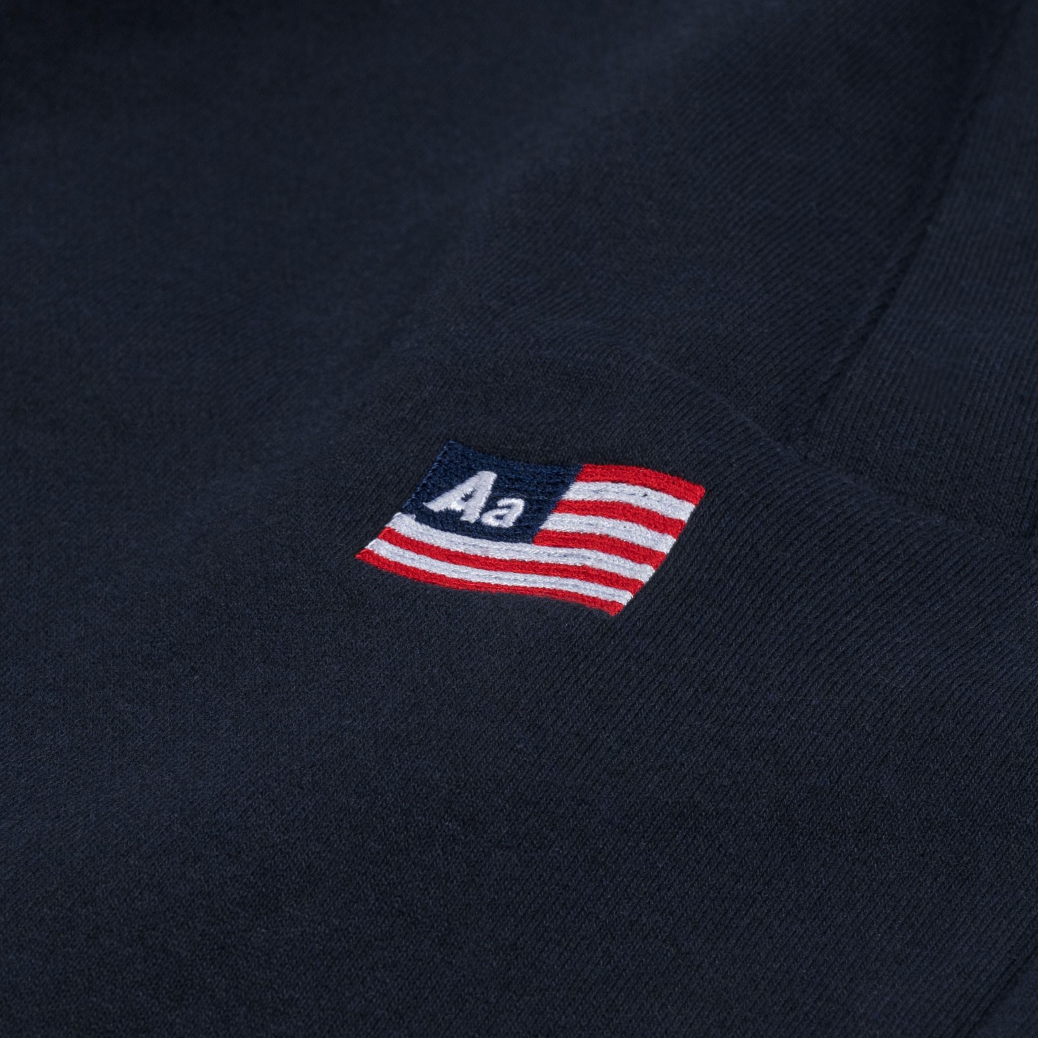 AA FLAG LOGO SWEAT SHORTS // NAVY