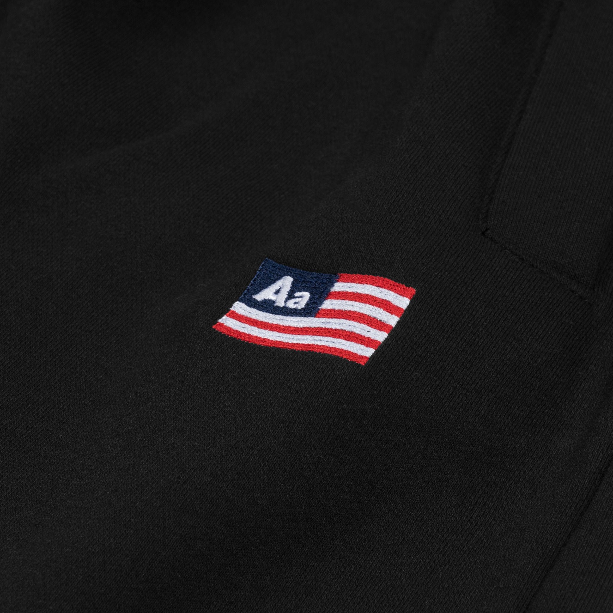 AA FLAG LOGO SWEAT SHORTS // BLACK