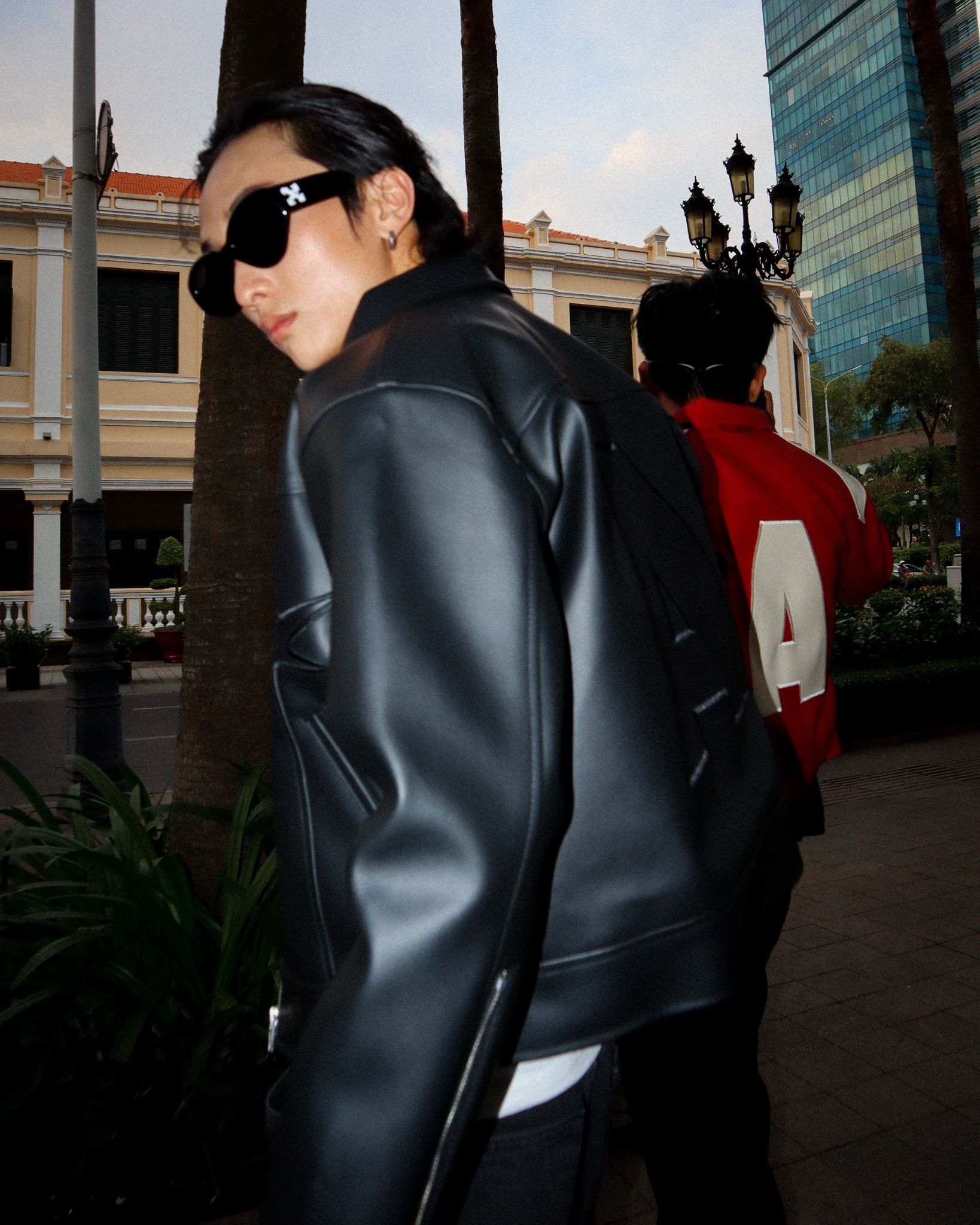 RACING LEATHER CROP JACKET // ALL BLACK