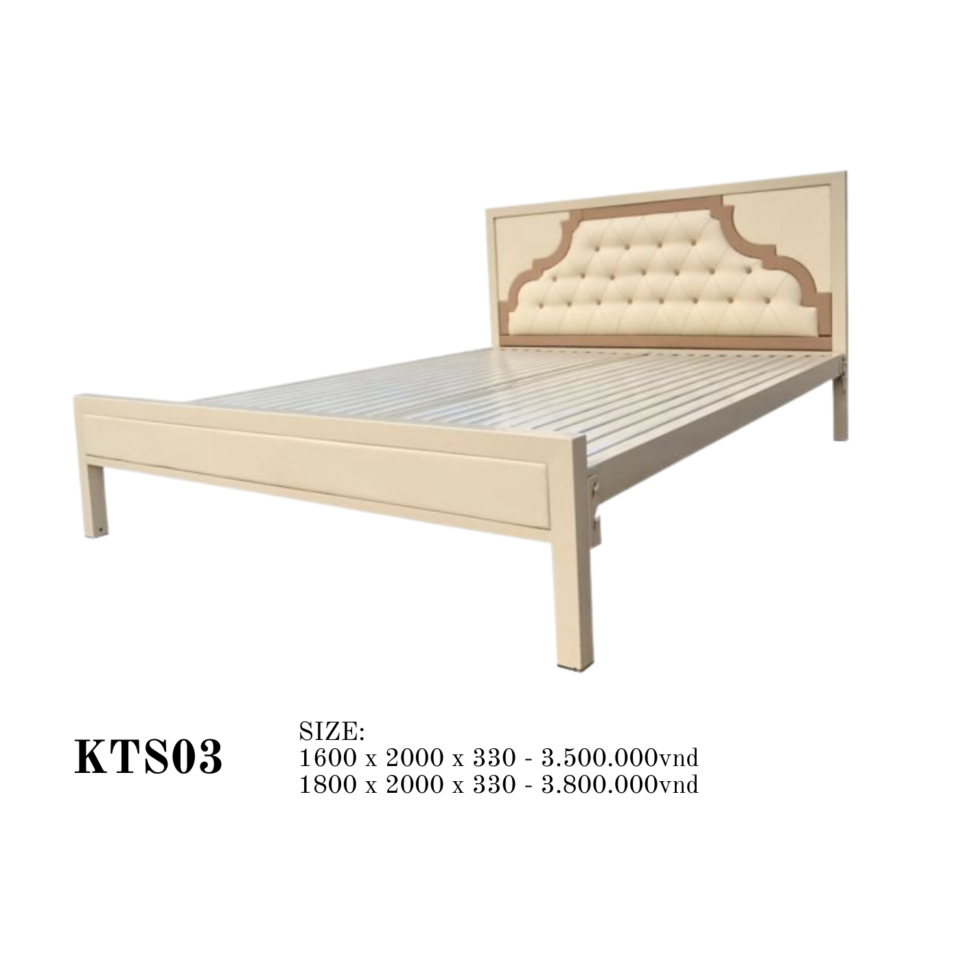 Giường sắt 1.6m - KTS
